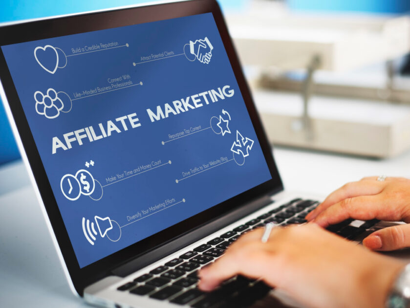 Image of Laptop showing Affiliate Marketing 