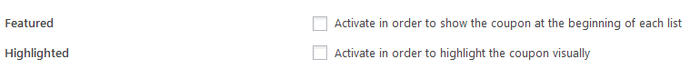 Affiliate Coupons Featured Highlighted
