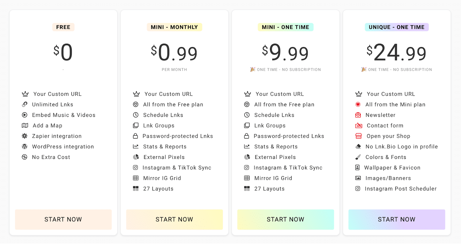 Lnk.Bio pricing